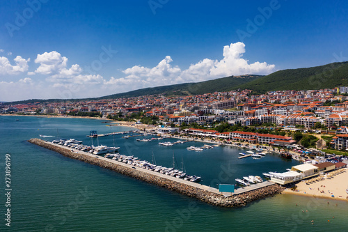 Fototapeta Naklejka Na Ścianę i Meble -  Yacht marina in sea resort Saint Vlas, Bulgaria