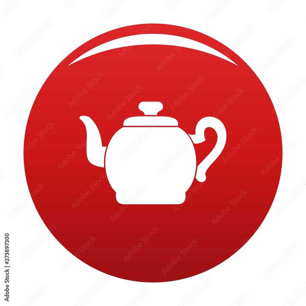 Obraz premium Teapot with cap icon. Simple illustration of teapot with cap vector icon for any design red