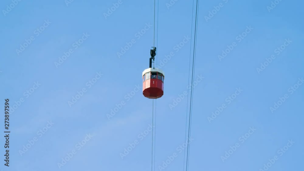 Cable car to Montjuic mountain. City view of Barcelona. Spain. Europe. 4K Cable car to Montjuic mountain. City view of Barcelona. Spain. Europe. 4K