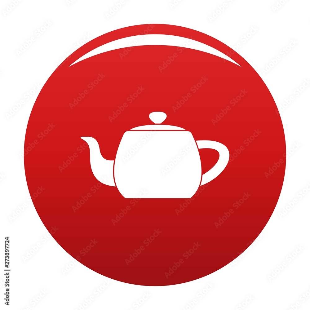 Metal teapot icon. Simple illustration of metal teapot vector icon for any design red Metal teapot icon. Simple illustration of metal teapot vector icon for any design red