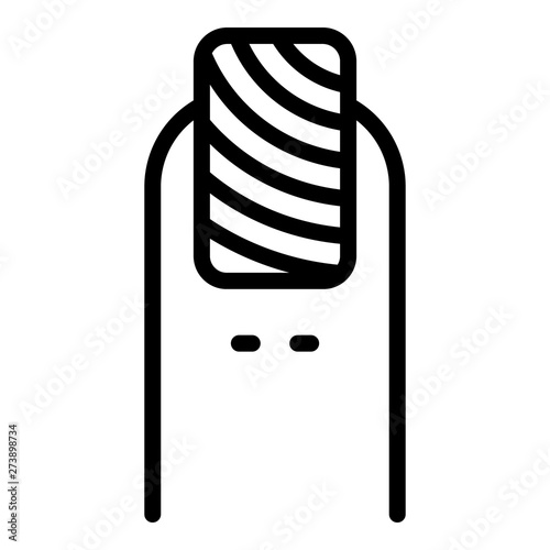 Nail striped polish icon. Outline nail striped polish vector icon for web design isolated on white background