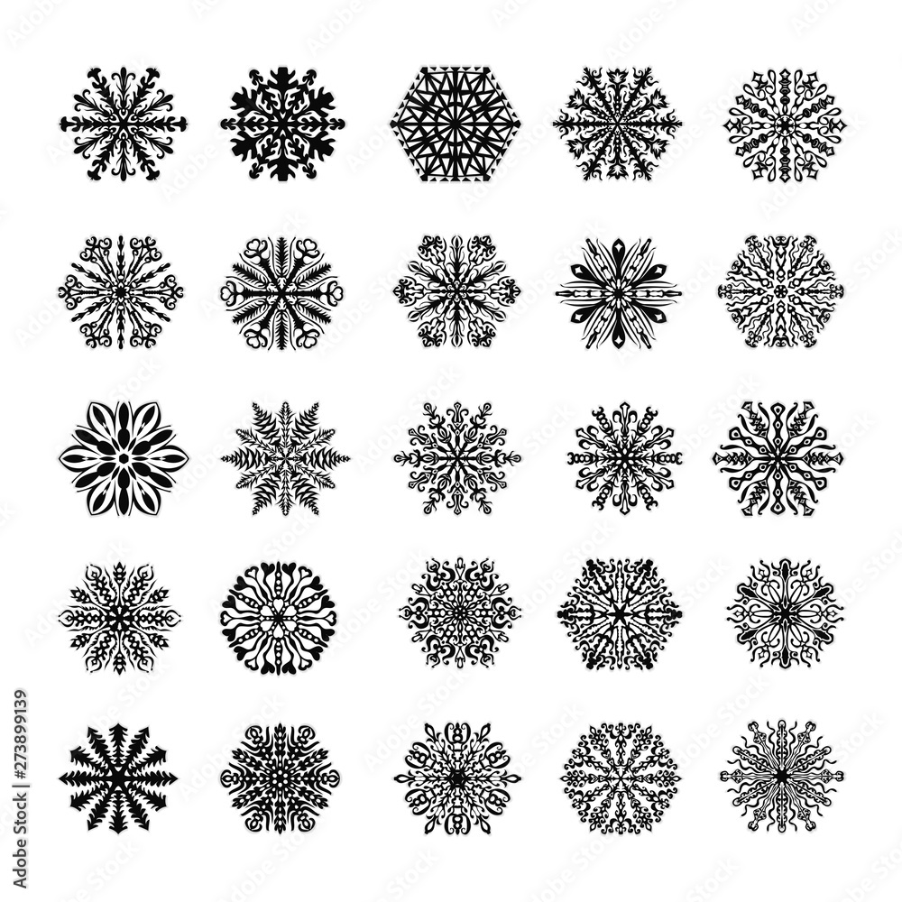 Collection of vector snowflakes on a white background. EPS 10 Collection of vector snowflakes on a white background. EPS 10