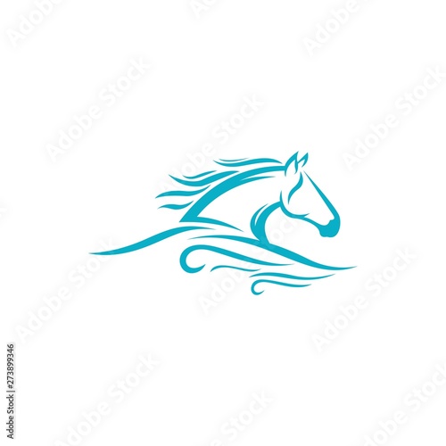 silhouette of a horse's ,Mustang, stallion, mascot, wild horse, arabic beast for race icon. Mad eye. Sport hockey, football, rugby logo design template