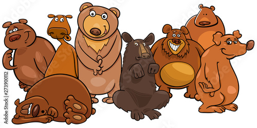 Funny bears cartoon animal characters