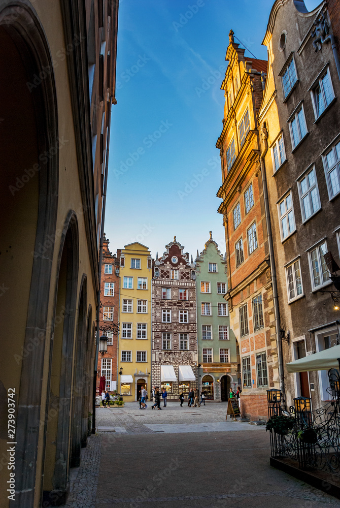 Old historical building architecture facade in Gdansk