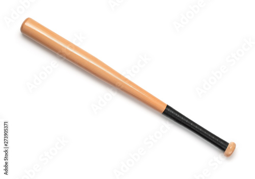 Top view of wooden baseball bat