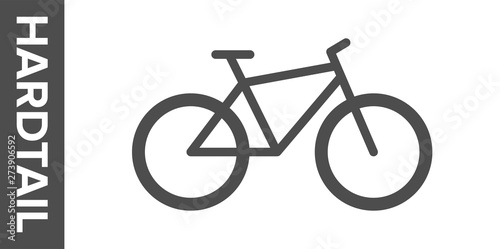 Hardtail bike silhouette. Vector flat icon. photo