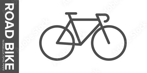 Road bike silhouette. Vector flat icon.