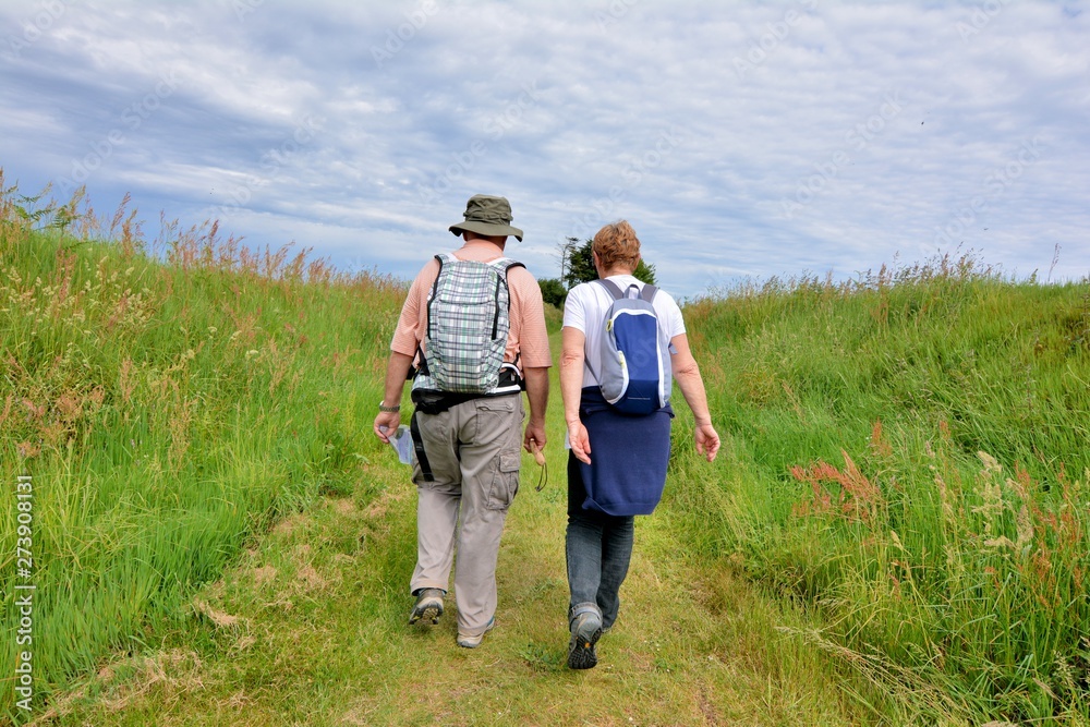 Group of hikers in Brittany. France