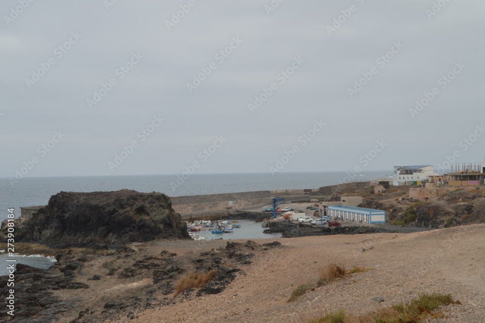 Views Of The Fishing Port In El Cotillo. July 4, 2013. El Cotillo La Oliva Fuerteventura Canary Islands. Nature Vacation