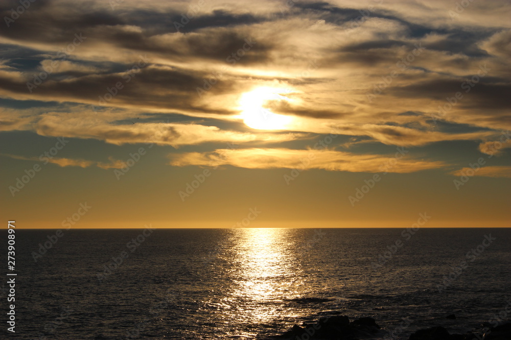 Coucher de soleil sur l'océan en Vendée