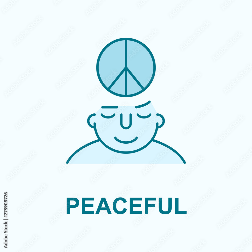 Obraz premium peaceful on mind field outline icon