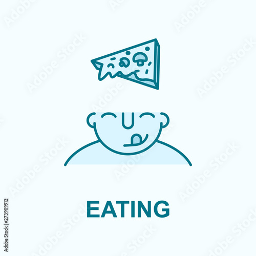 eating on mind field outline icon