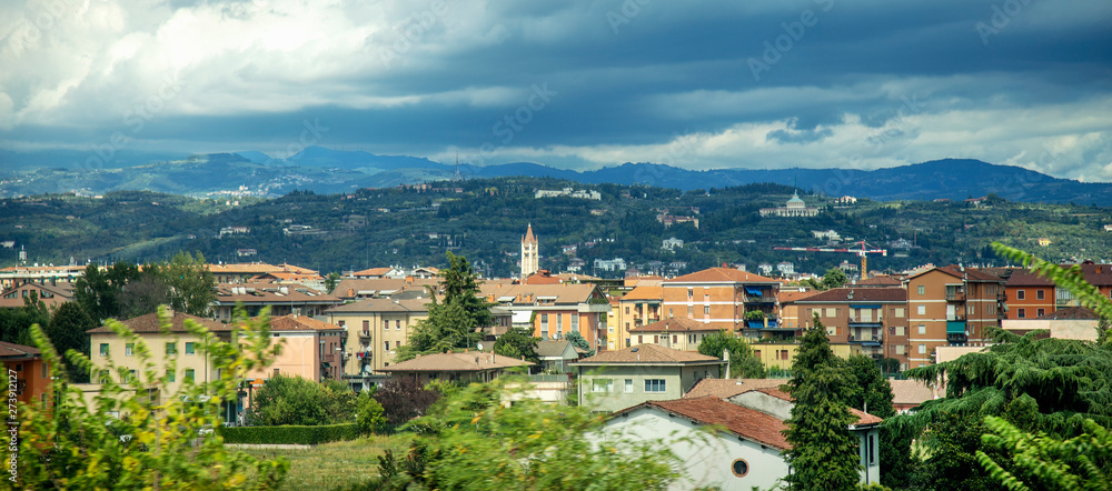A Verona city landscape, wide view on the city