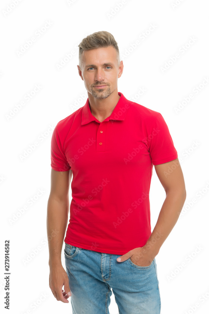 Fashion concept. Man model clothes shop. Menswear and fashionable clothing. Man calm face posing confidently white background. Man looks handsome in casual shirt. Guy with bristle wear casual outfit Fashion concept. Man model clothes shop. Menswear and fashionable clothing. Man calm face posing confidently white background. Man looks handsome in casual shirt. Guy with bristle wear casual outfit