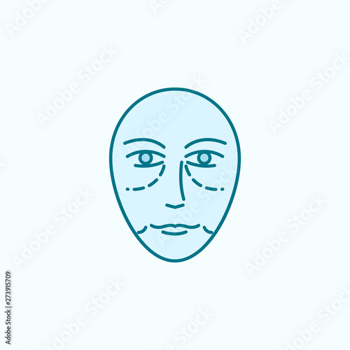 Antiaging face field outline icon