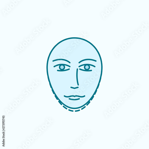 Anti aging neck surgery field outline icon