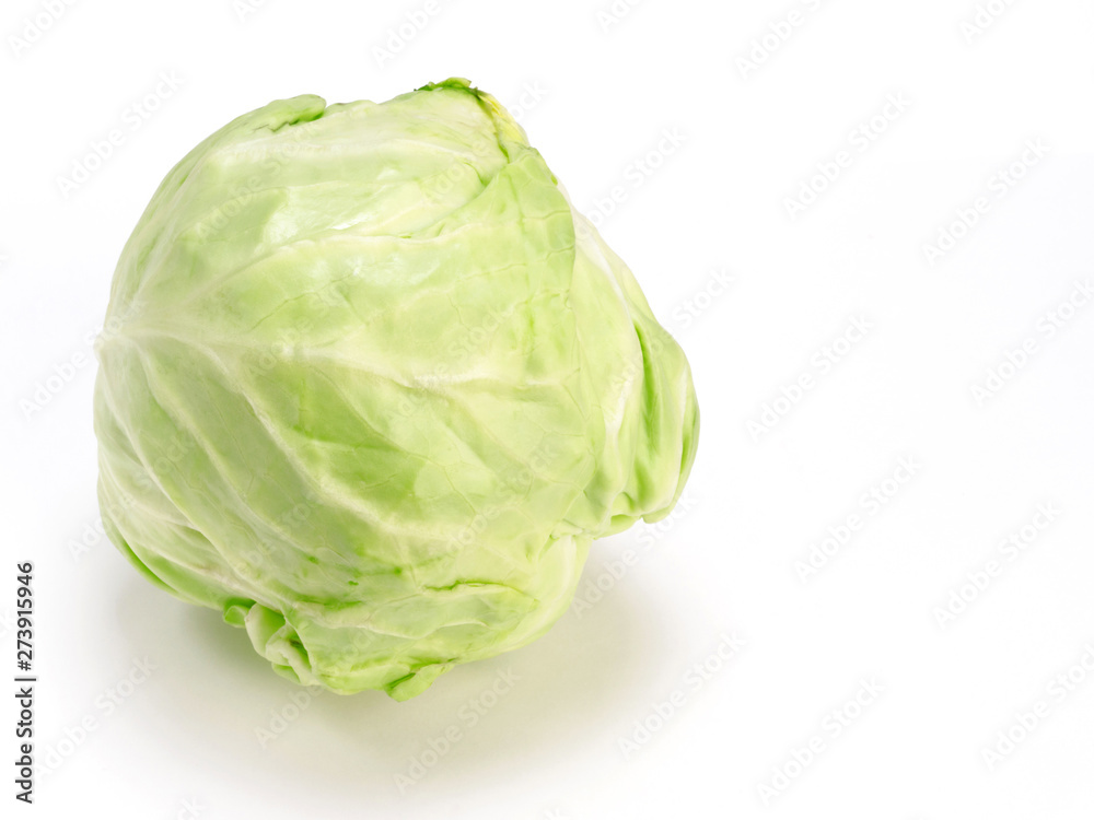 Green cabbage on a white background Green cabbage on a white background