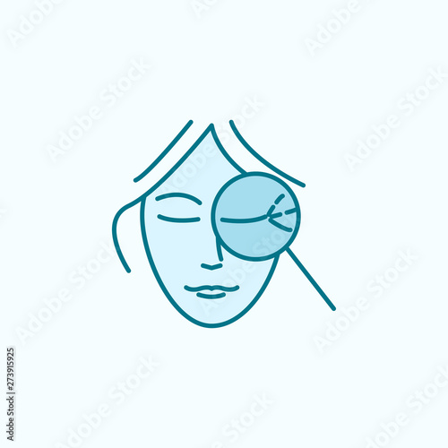 Beauty cosmetic antiaging field outline icon