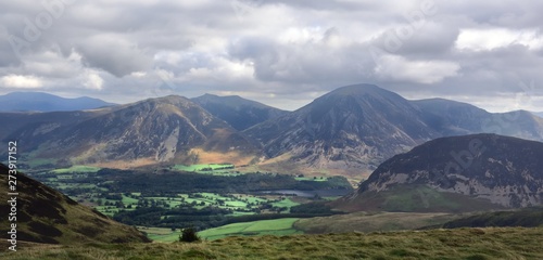 Autumn sunlight on the Cumbrian Mountains photo