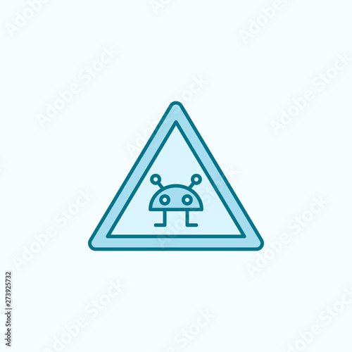 Forbidden alien field outline icon