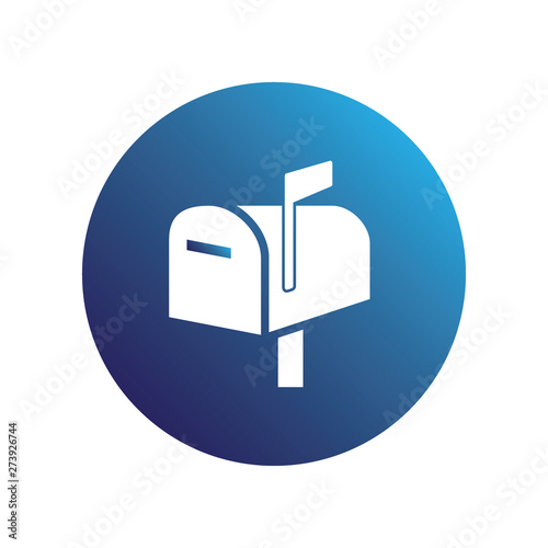 Blue mail box icon