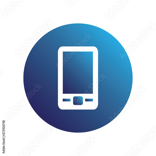 Blue mobile phone icon