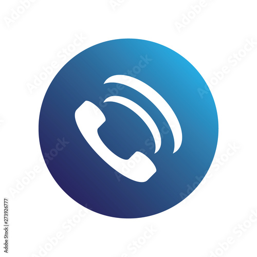 Blue phone handset icon