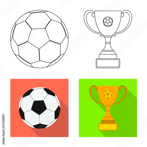 Vector illustration of soccer and gear icon. Collection of soccer and tournament stock symbol for web.