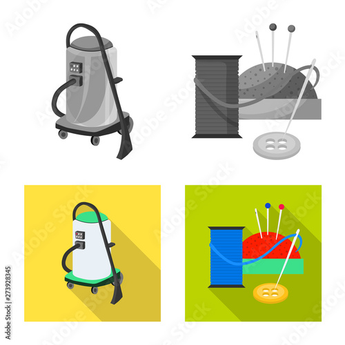 Vector illustration of laundry and clean logo. Collection of laundry and clothes vector icon for stock.