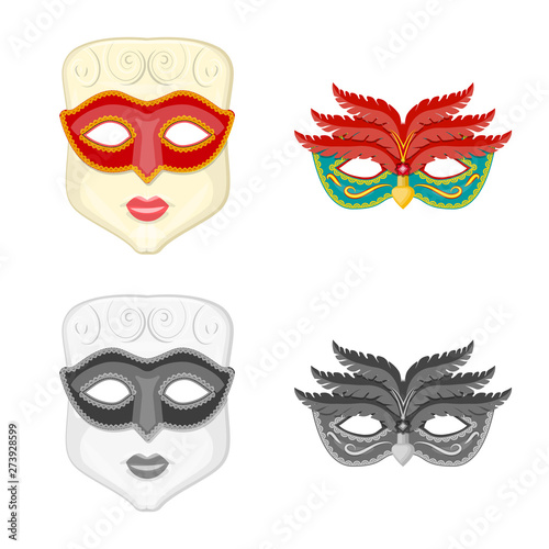Vector illustration of luxury and celebration icon. Collection of luxury and hide vector icon for stock.
