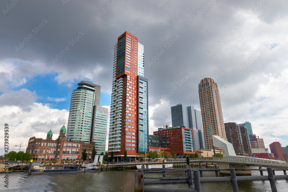 modern architecture on the south bank of Rotterdam, The Netherlands