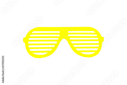 Yellow party glasses icon vector illustration