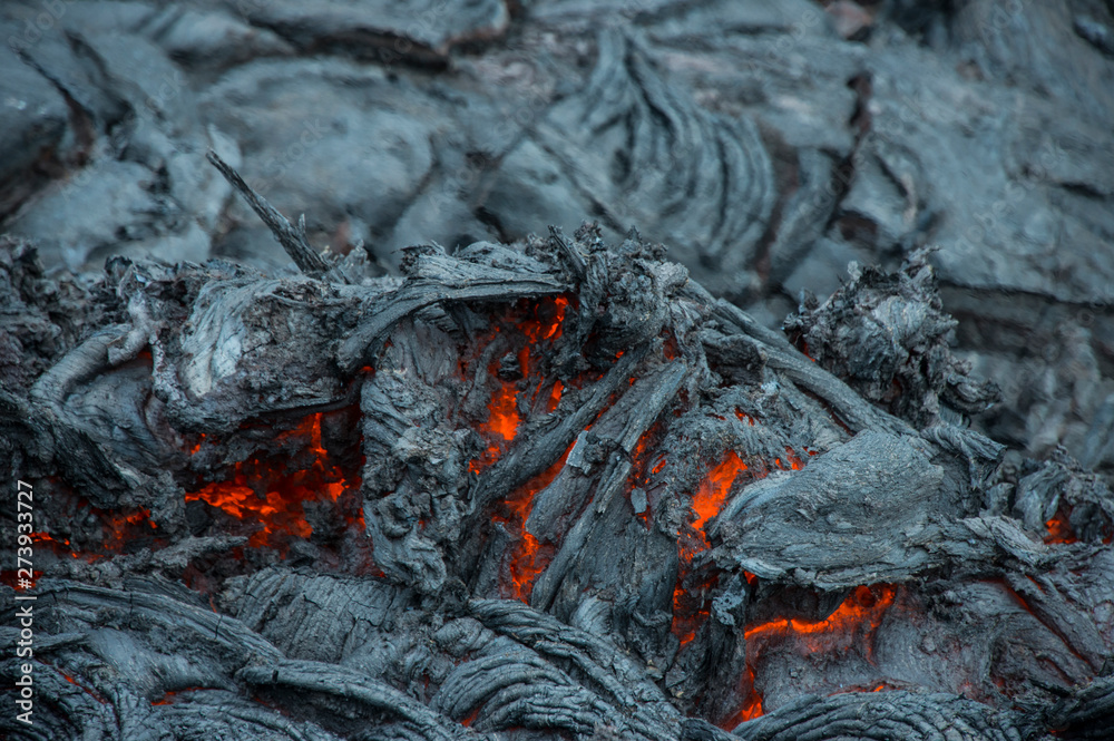 Active lava stream, Tolbachik volcano, Kamchatka, Russia Active lava stream, Tolbachik volcano, Kamchatka, Russia