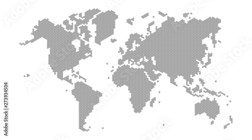 Dotted world map. vector illustration on a white background