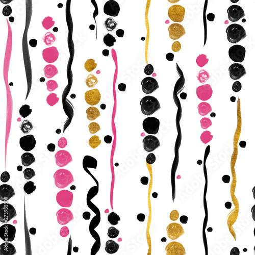Abstract Seamless Pattern of vertical stripes and dots