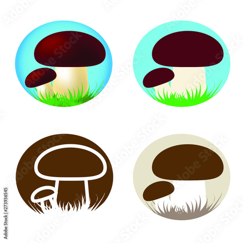 set of mushrooms icons