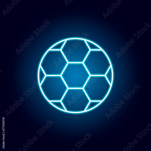 football, soccer, sport outline icon in neon style. elements of education illustration line icon. signs, symbols can be used for web, logo, mobile app, UI, UX