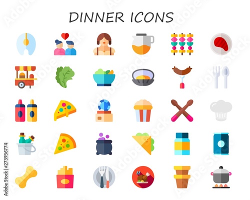dinner icon set