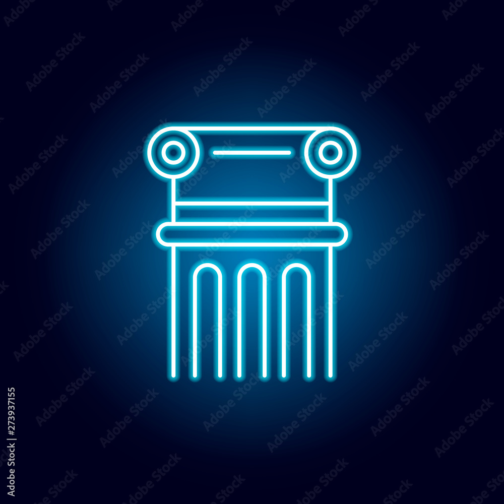 column, decoration, adornment outline icon in neon style. elements of education illustration line icon. signs, symbols can be used for web, logo, mobile app, UI, UX column, decoration, adornment outline icon in neon style. elements of education illustration line icon. signs, symbols can be used for web, logo, mobile app, UI, UX