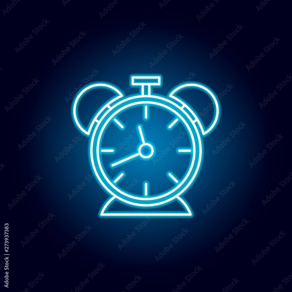 clock, timer, hour outline icon in neon style. elements of education illustration line icon. signs, symbols can be used for web, logo, mobile app, UI, UX clock, timer, hour outline icon in neon style. elements of education illustration line icon. signs, symbols can be used for web, logo, mobile app, UI, UX