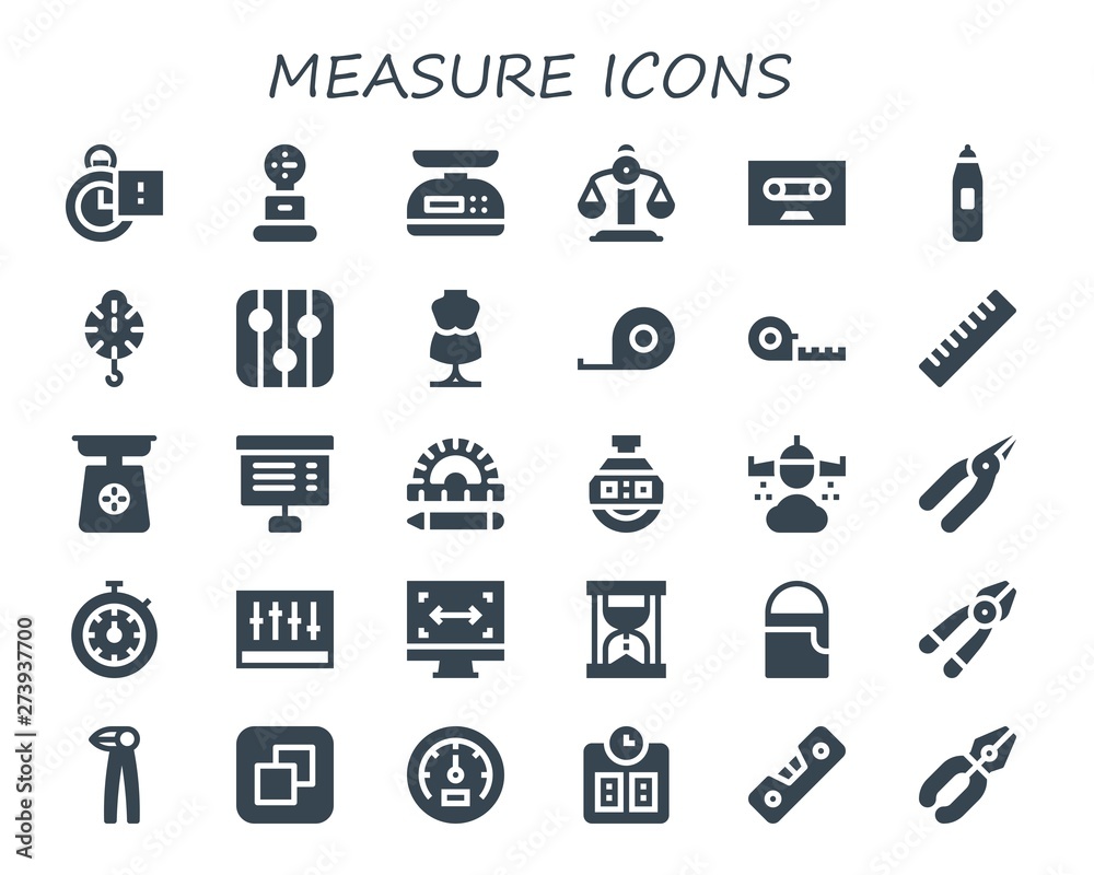 measure icon set measure icon set
