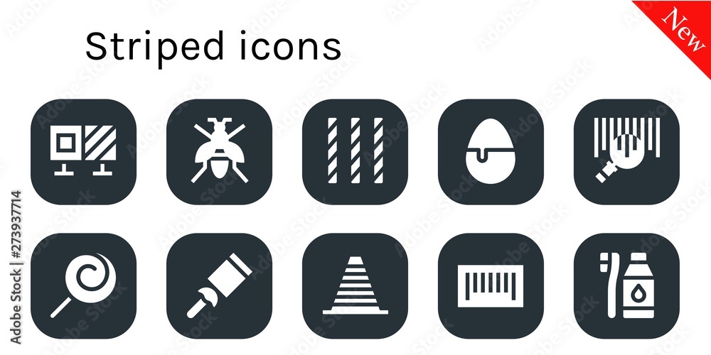 striped icon set striped icon set