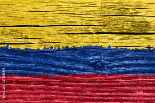 Kolumbien Vintage Flagge auf Holz