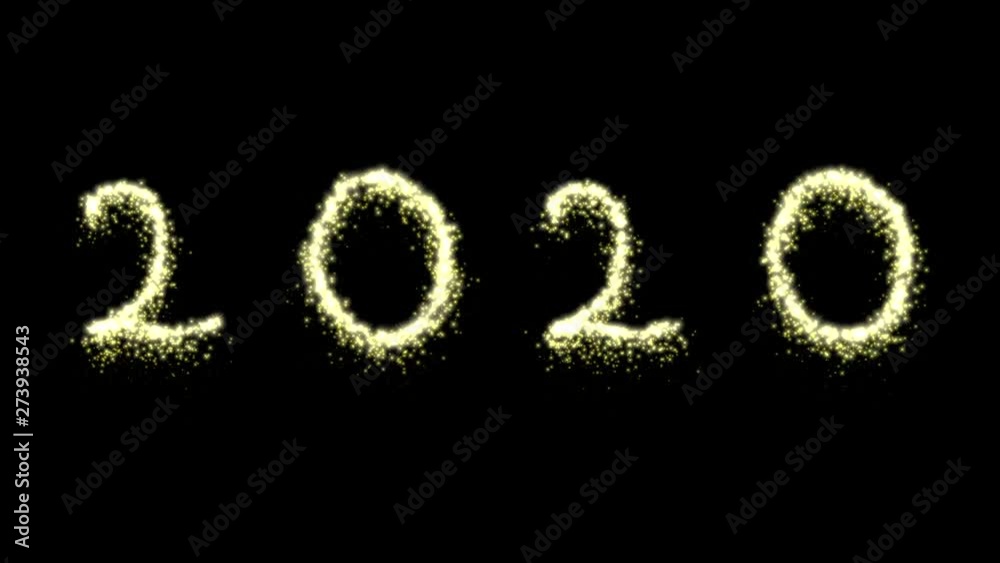 2020 particles lettering glittering against black background. 4k New year celebration background. 2020 particles lettering glittering against black background. 4k New year celebration background.