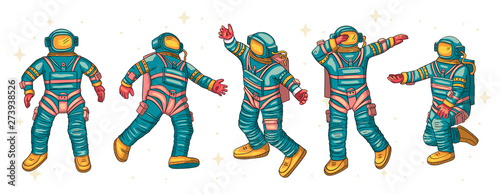 Astronaut vector set.