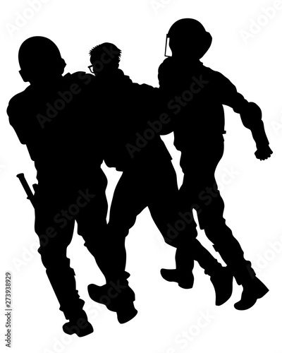 People of special police force on white background