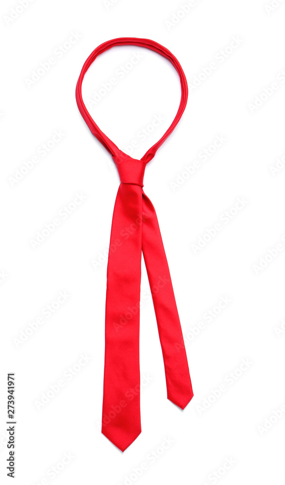 Classic red male necktie isolated on white Classic red male necktie isolated on white