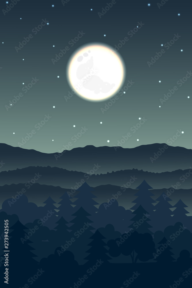 Fototapeta premium Nature backdrop. mountain and tree with sky.