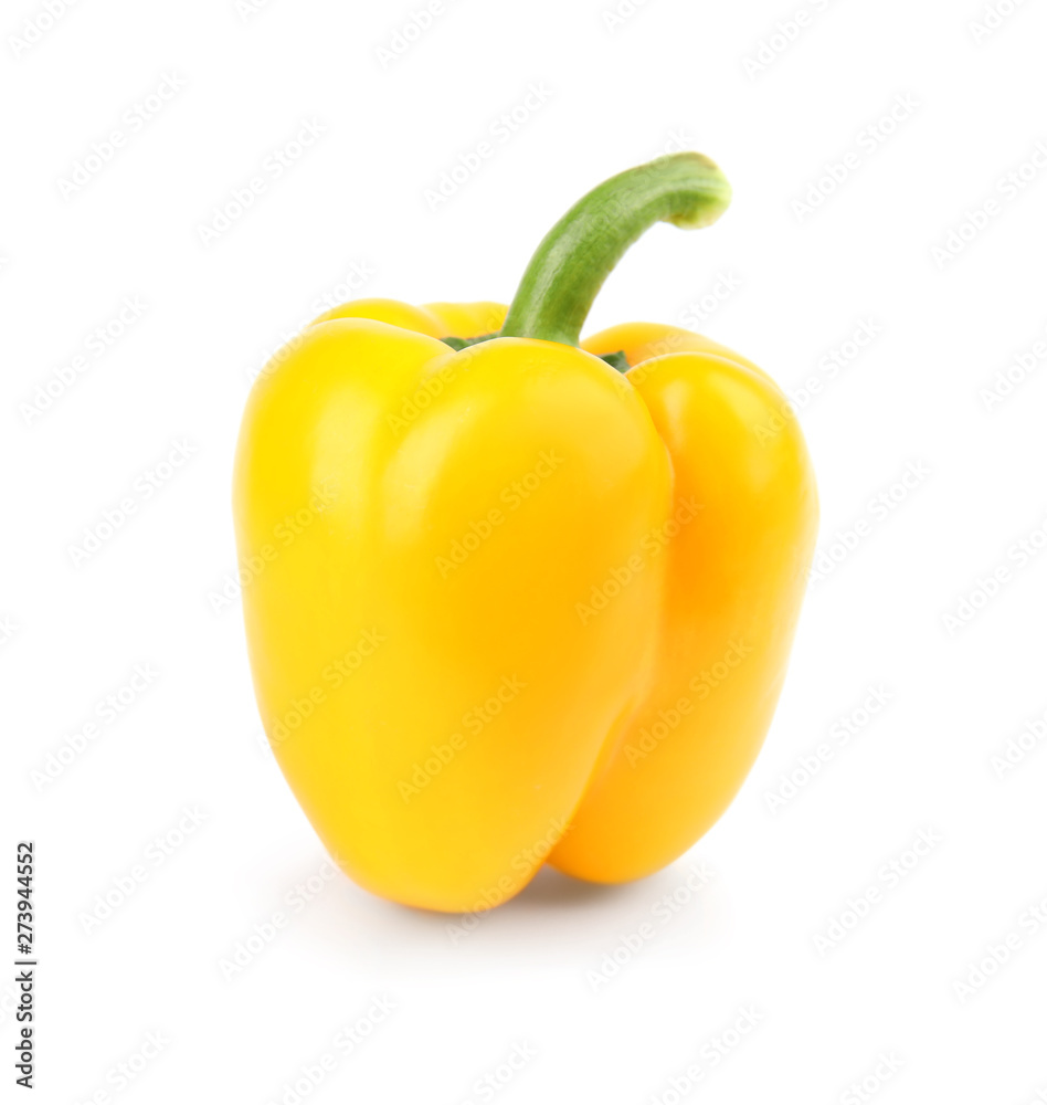 Ripe yellow bell pepper isolated on white Ripe yellow bell pepper isolated on white
